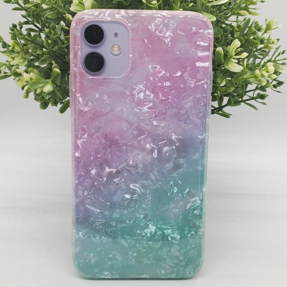 Iphone 11 Case Ombre Shell Pink Green - Picture 4 of 8
